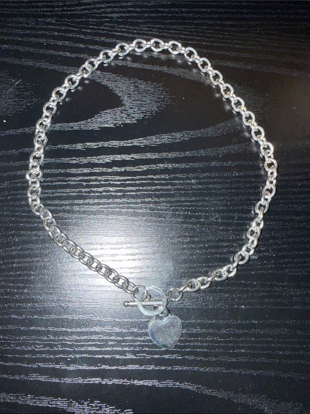 Silver Heart Toggle Chain Necklace - Women Jewelry
